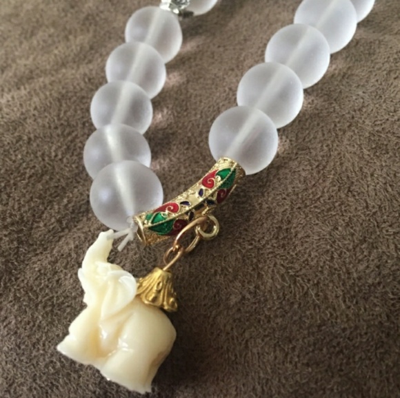 Unavailable-Elephant Bracelet w/Quartz Beads - Picture 6 of 8